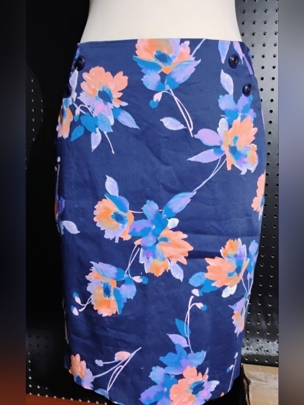 The Limited S 4 Floral Navy Skirt Lined Pockets